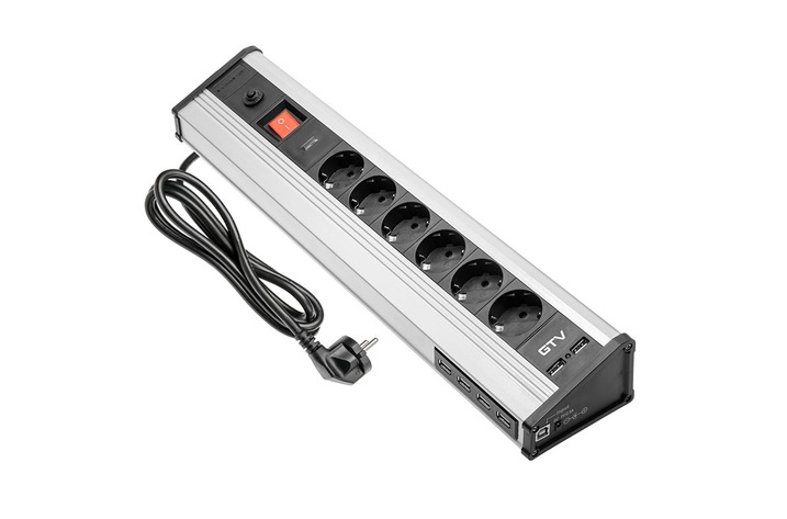 Подовжувач настільний MULTI 4USB срібло AE-PBMUL6S6U-53 