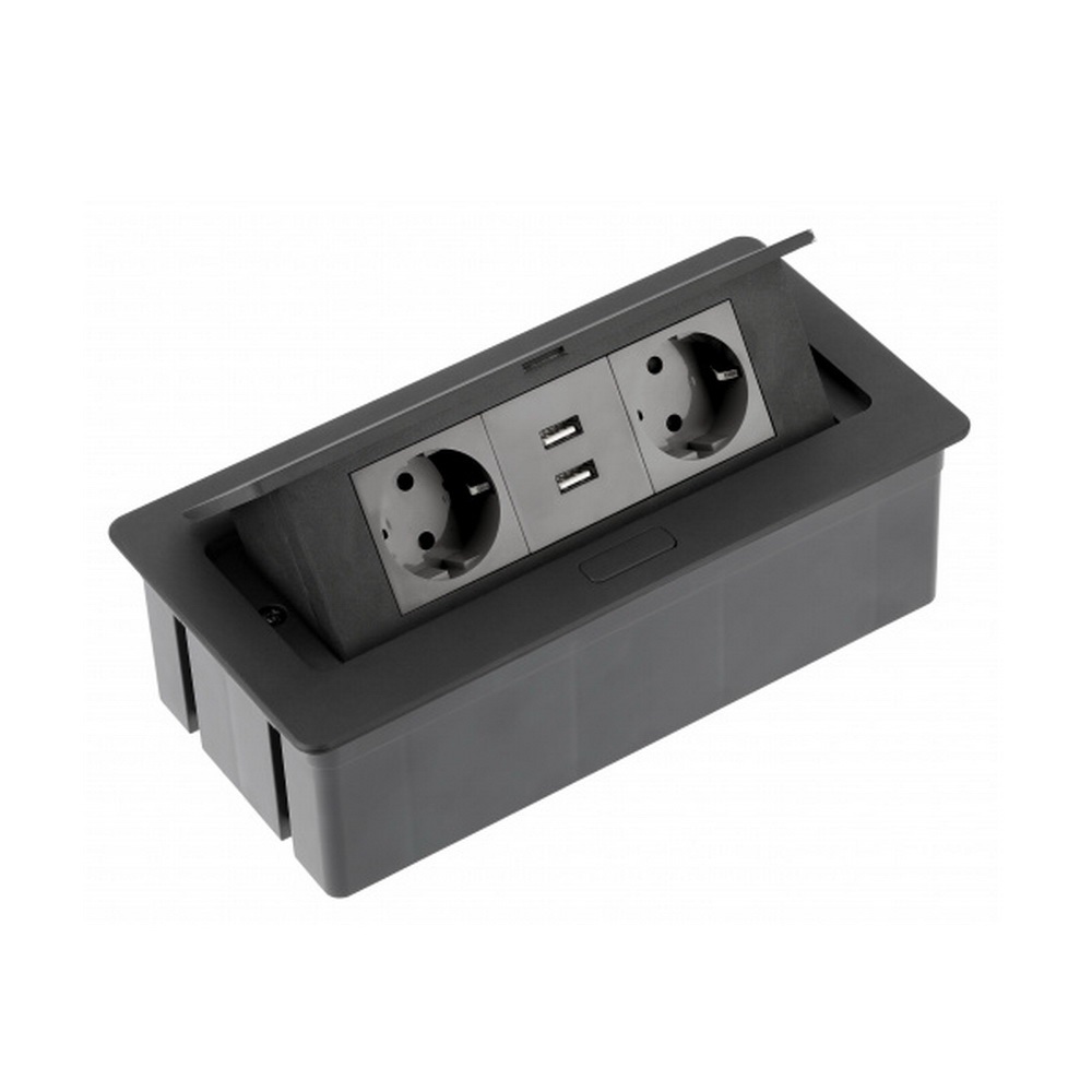 Подовжувач внутрішній SOFT для офіса AE-PBSUC2GS-20N 2 гнізда USB чорний